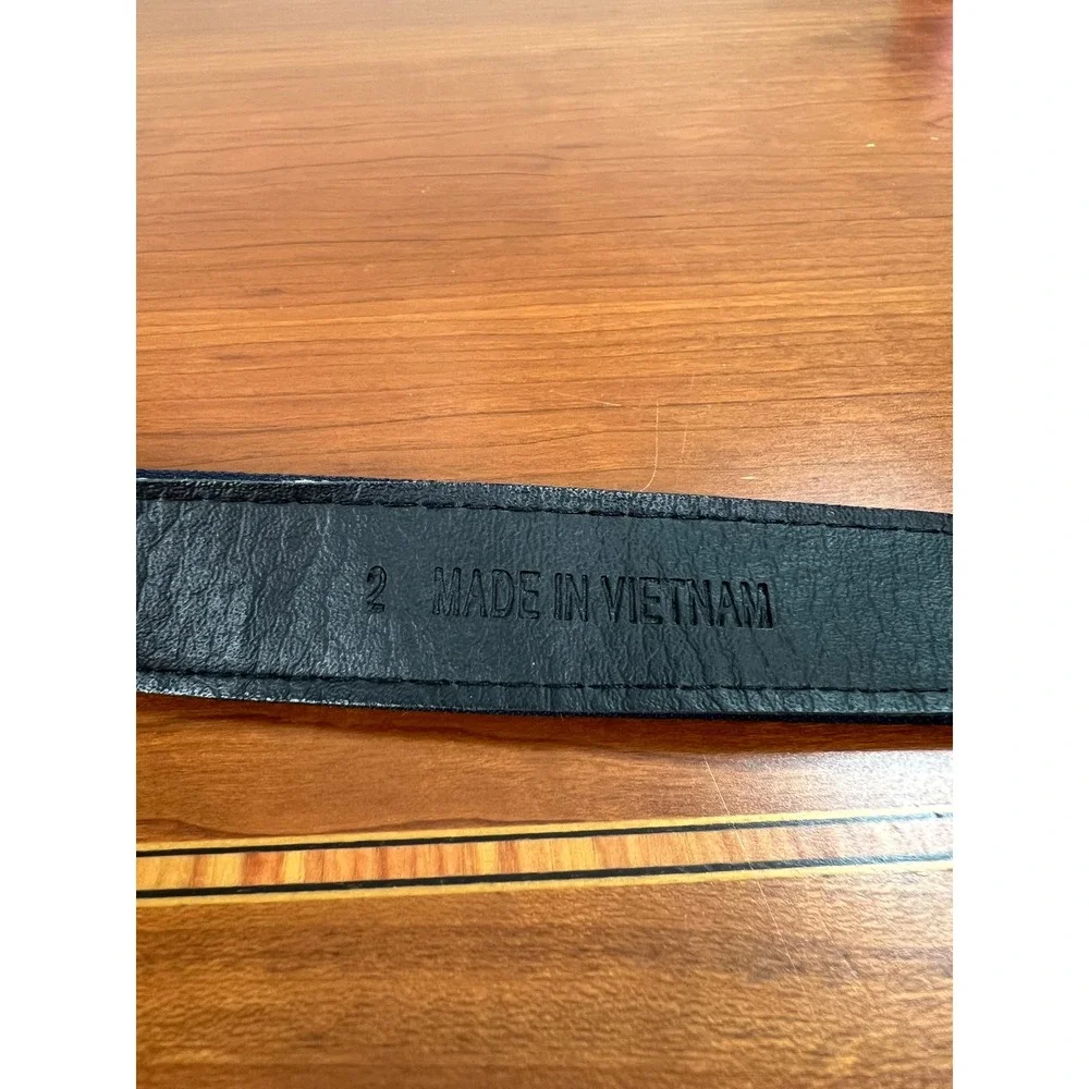 Navy Blue Fabric Covered Buckle Belt Womens Size 2 Textured Classic 1 Inch